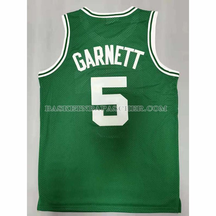 Maillot Boston Celtics Kevin Garnett NO 5 Hardwood Classics Throwback Vert